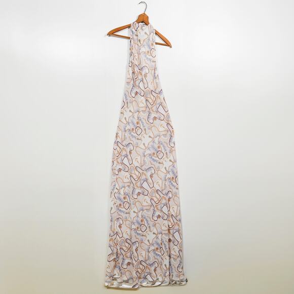 Bananhot Dresses & Skirts - Bananhot Khloe Dress XS S NWT Blue Shell Chain Open Back Halter Maxi